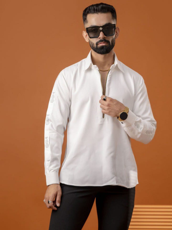 Streak Hawk White Chain Up Shirt